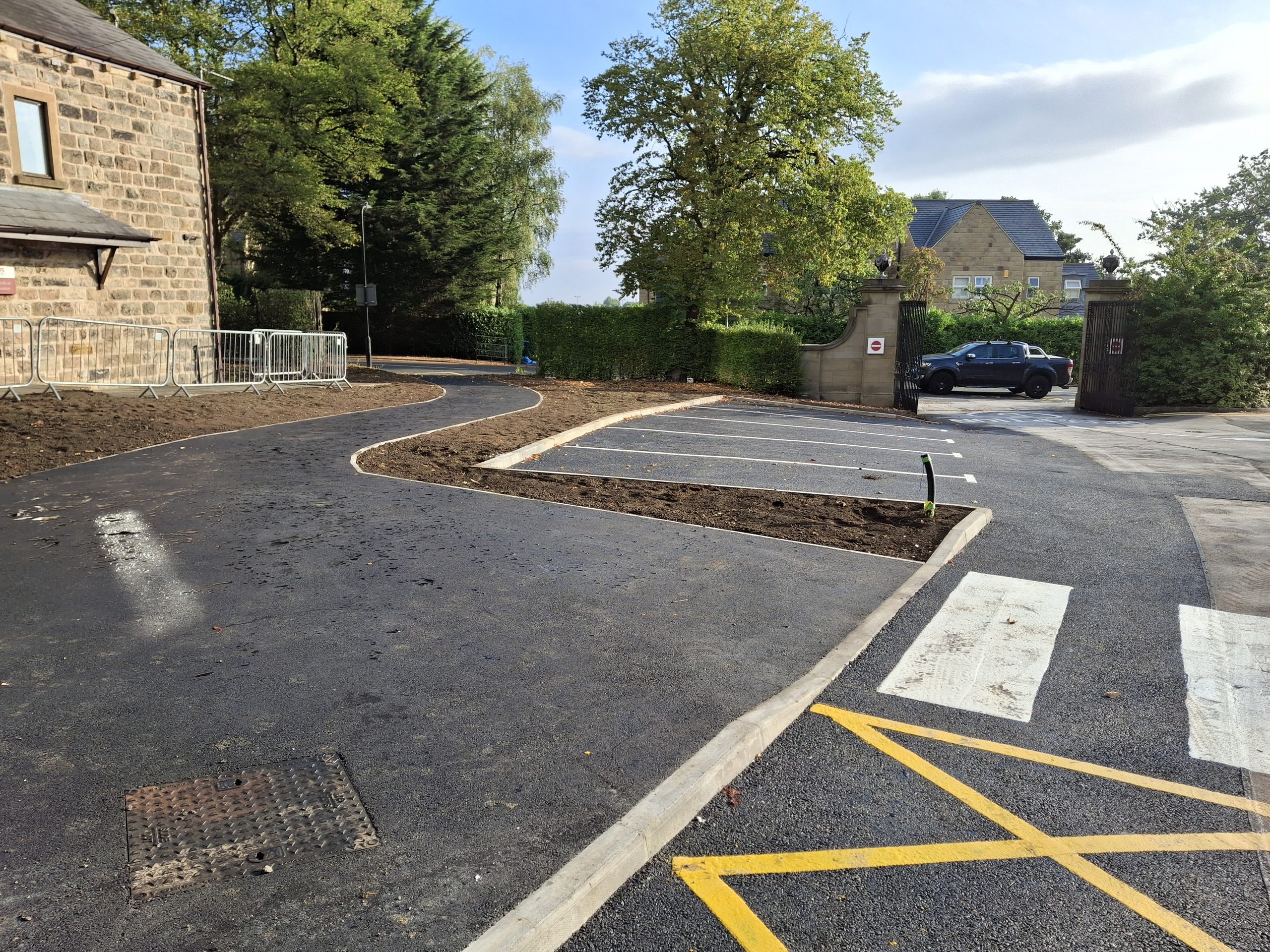 New parking bays and entrance path